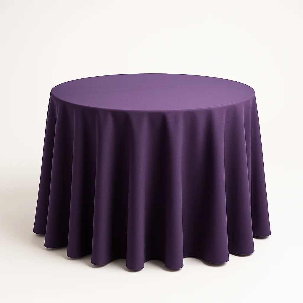 Round Polyester Tablecloth - Purple