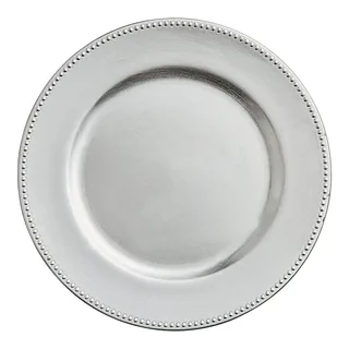 Silver Beaded Charger Plate