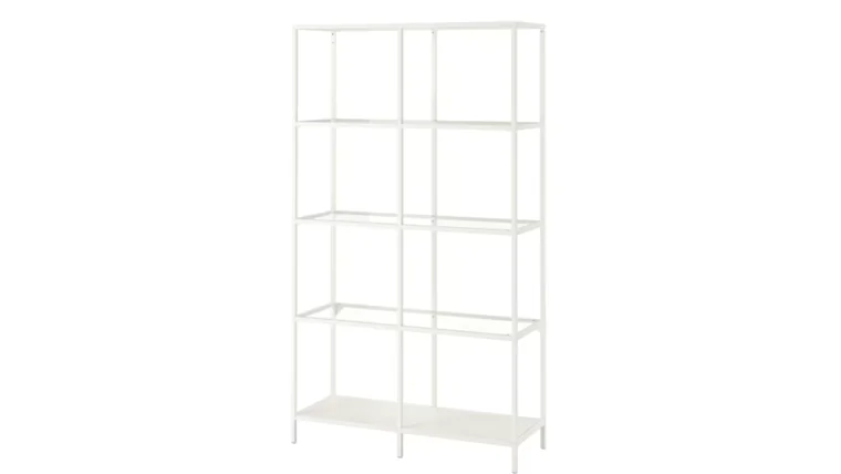 Tall Glass Shelf - White