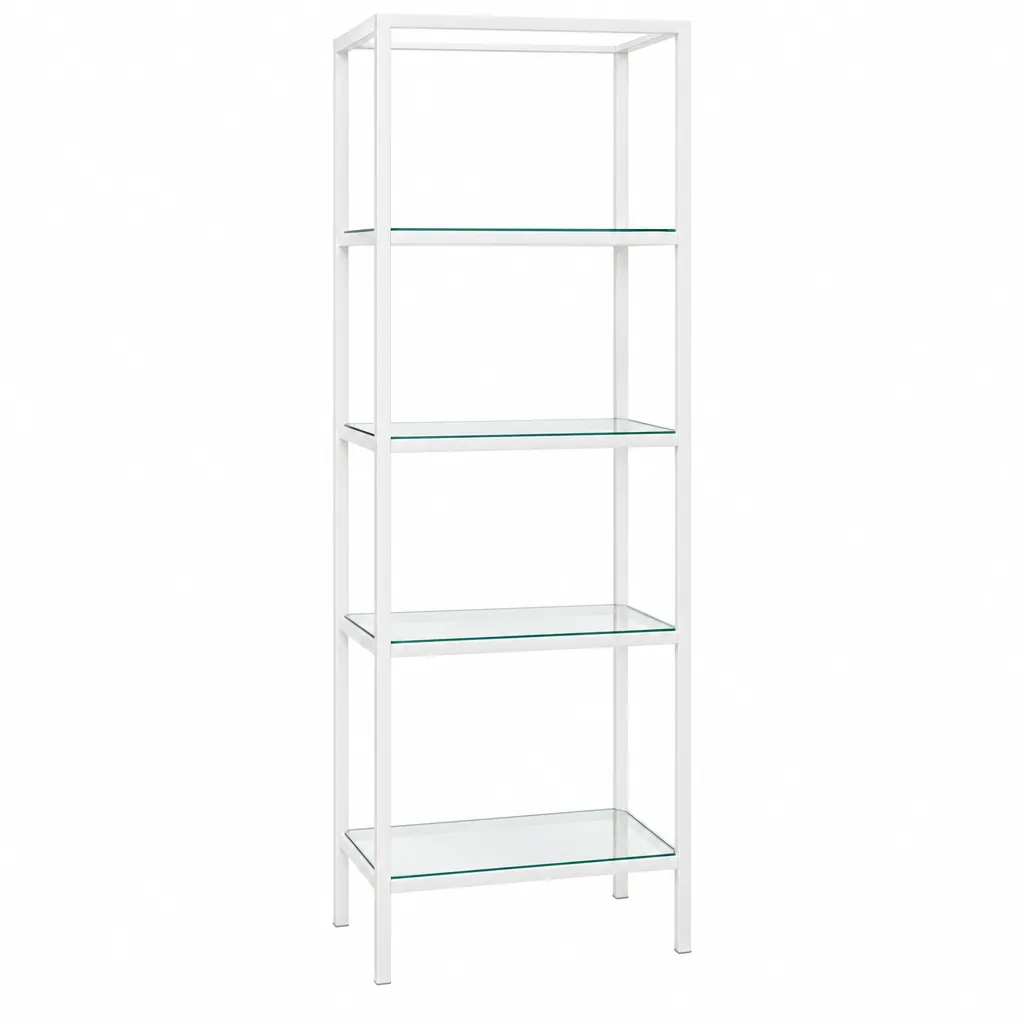 Tall Glass Shelf - White