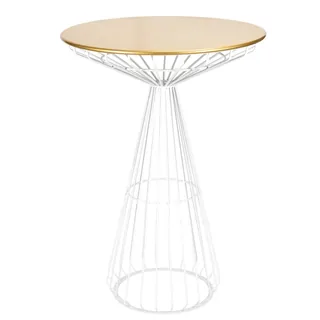 White & Gold Wire Cocktail Table