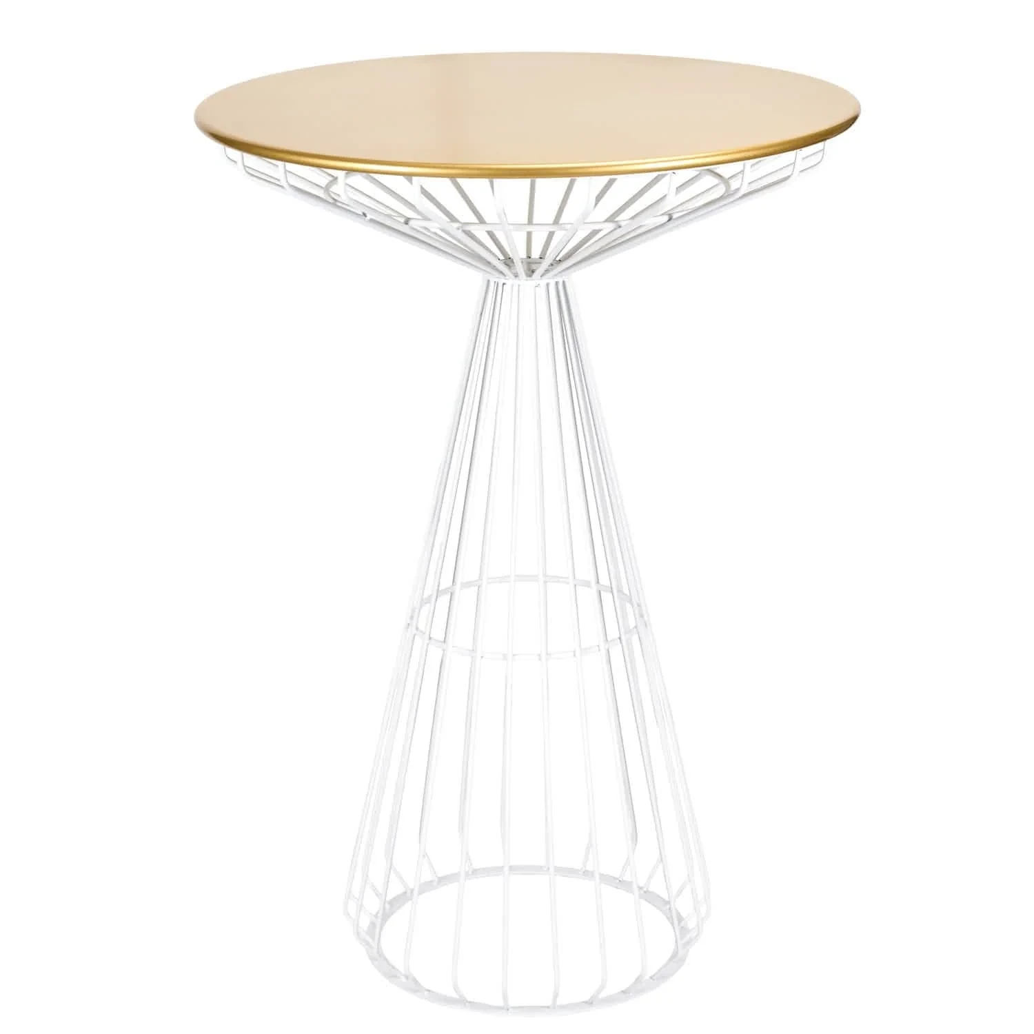 White & Gold Wire Cocktail Table