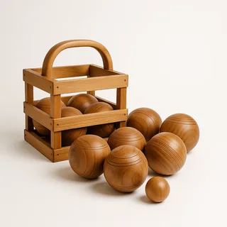 Wooden Lawn Bowling Set